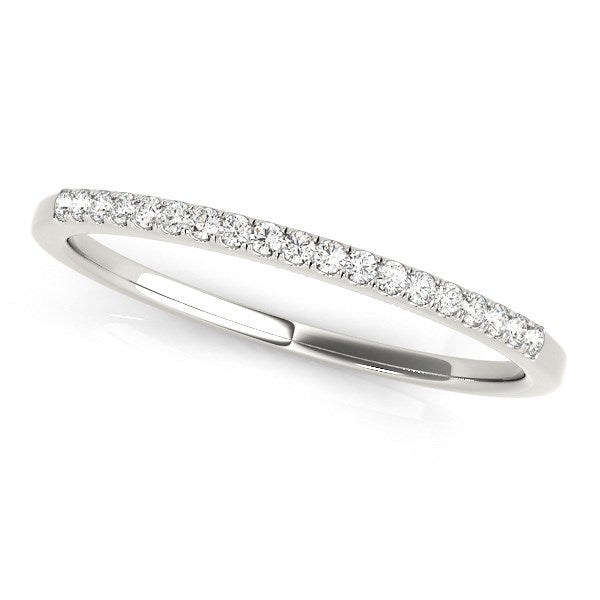 14K White Gold Round Thin Diamond Wedding Band (1/4 cttw)