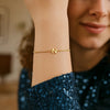 14K Yellow Gold Mini Initial N Bracelet, view 4