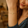 14K Yellow Gold Mini Initial N Bracelet, view 5