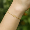 14K Yellow Gold Mini Initial N Bracelet, view 6