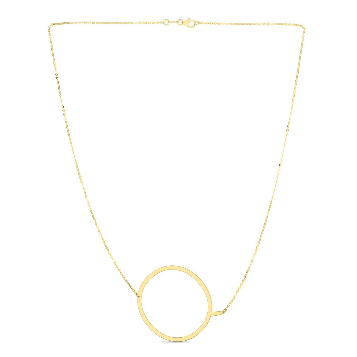 14K Yellow Gold Yours Truly Large Initial Q Necklace, view 2