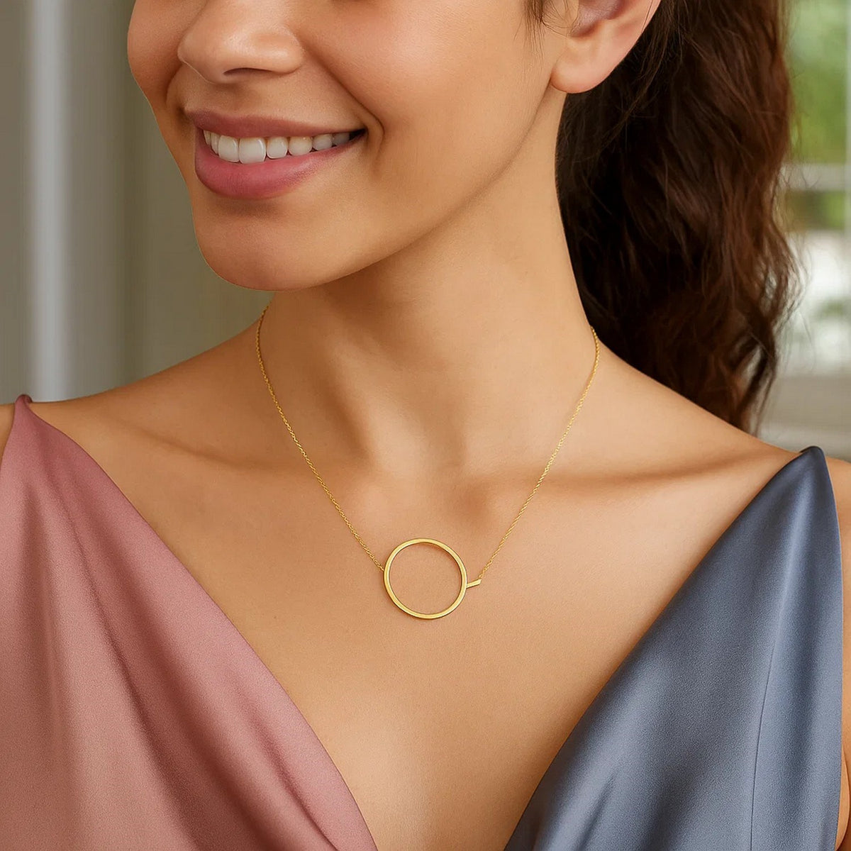 14K Yellow Gold Yours Truly Large Initial Q Necklace, view 3