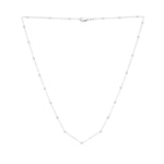 14K White Gold Saturn Bead Chain Necklace, view 2