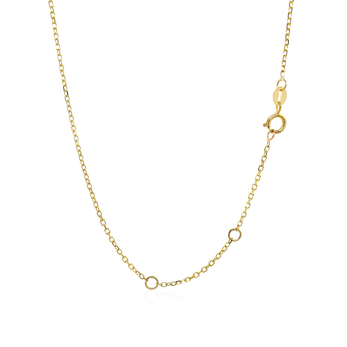 14K Yellow Gold 17 inch Necklace with Round Onyx, view 2