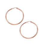Classic Hoop Earrings in 14K Rose Gold (2x40.00 mm)