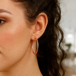 Classic Hoop Earrings in 14K Rose Gold (2x40.00 mm), view 4