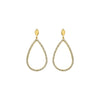 14K Two Tone Gold Diamon Oro Marquise Earrings, view 2