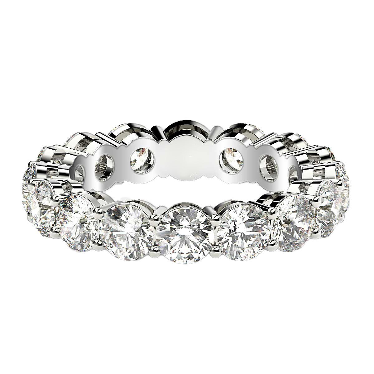 Round Cut Lab Grown Diamond Eternity Ring in 14K White Gold (4 cttw FG/VS2), view 2
