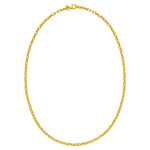 14K Yellow Gold Charm Link Cable Chain Necklace (3.30 mm)