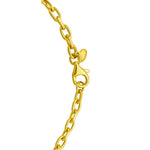 14K Yellow Gold Charm Link Cable Chain Necklace (3.30 mm), view 2