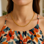 14K Yellow Gold Charm Link Cable Chain Necklace (3.30 mm), view 4