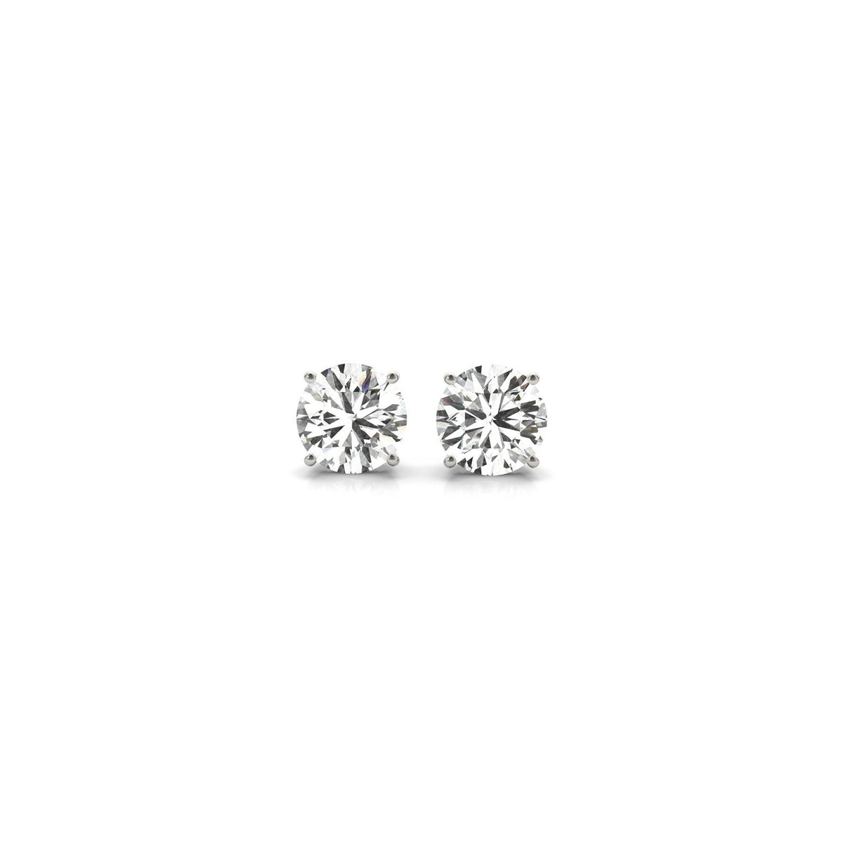 1 cttw Certified IGI Lab Grown Round Diamond Stud Earrings 14K White Gold (G/VS2)
