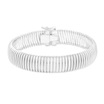 Sterling Silver Rhodium Plated Standard Thick Tubogas Bracelet (12.00 mm), view 2