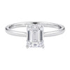 1 1/2 Carat Emerald Lab Grown IGI G/VS1 Diamond Solitaire Ring in 10K White Gold