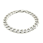Rhodium Plated Sterling Silver Curb Style Bracelet (11.60 mm), view 3