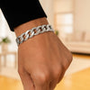 Rhodium Plated Sterling Silver Curb Style Bracelet (11.60 mm), view 5