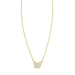 14K Yellow Gold Primavera Mother of Pearl Butterfly Necklace, view 2