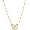 14K Yellow Gold Primavera Mother of Pearl Butterfly Necklace, view 3