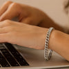 14K White Gold Cuban Link Bracelet (5.90 mm), view 6