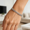 14K White Gold Cuban Link Bracelet (5.90 mm), view 7