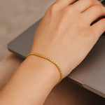 14K Yellow Gold Solid Diamond Cut Round Franco Bracelet (2.20 mm), view 2