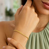 14K Yellow Gold Solid Diamond Cut Round Franco Bracelet (2.20 mm), view 3