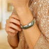 Sterling Silver Rhodium Plated Domed Classic Bangle (18.50 mm), view 5
