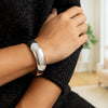 Sterling Silver Rhodium Plated Domed Classic Bangle (18.50 mm), view 6