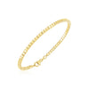 14K Yellow Gold High Polish Bead Cuff Bangle (2.40 mm)