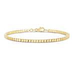 14K Yellow Gold High Polish Bead Cuff Bangle (2.40 mm), view 2