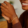 14K Yellow Gold High Polish Bead Cuff Bangle (2.40 mm), view 3