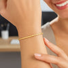 14K Yellow Gold High Polish Bead Cuff Bangle (2.40 mm), view 4
