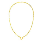 14K Yellow Gold High Polish The Invisible Paperclip Clasp Necklace, view 4