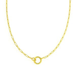 14K Yellow Gold High Polish The Invisible Paperclip Clasp Necklace, view 5