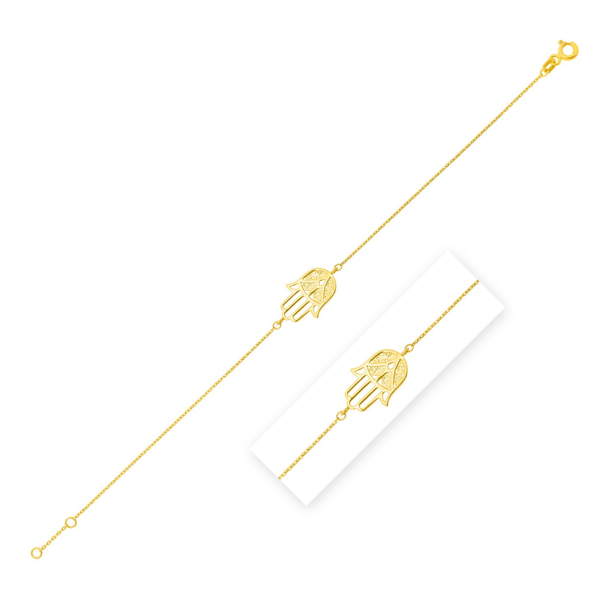 14K Yellow Gold Hamsa Bracelet