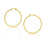 10K Yellow Gold Polished Hoop Earrings (3x25.00 mm)