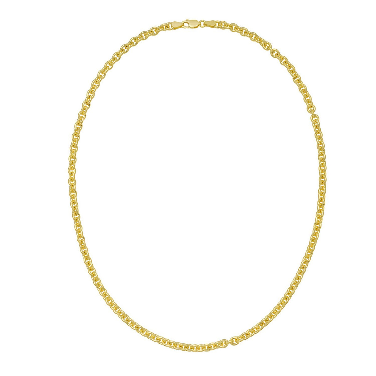 Sterling Silver Gold Plated Rolo Chain (4.70 mm), view 2