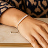 Sterling Silver Rhodium Plated Friendship Freshwater Pearl Drawstring Bracelet, view 5
