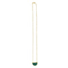 Malachite Geometric Half Moon Necklace in 14K Yellow Gold, view 2