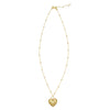 14K Yellow Gold Vintage Puffed Heart Necklace, view 2