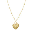 14K Yellow Gold Vintage Puffed Heart Necklace, view 3