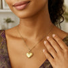 14K Yellow Gold Vintage Puffed Heart Necklace, view 4