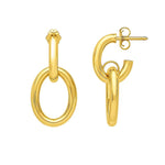 Interlocking Link Earrings in 14K Yellow Gold, view 2