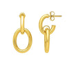 Interlocking Link Earrings in 14K Yellow Gold, view 2