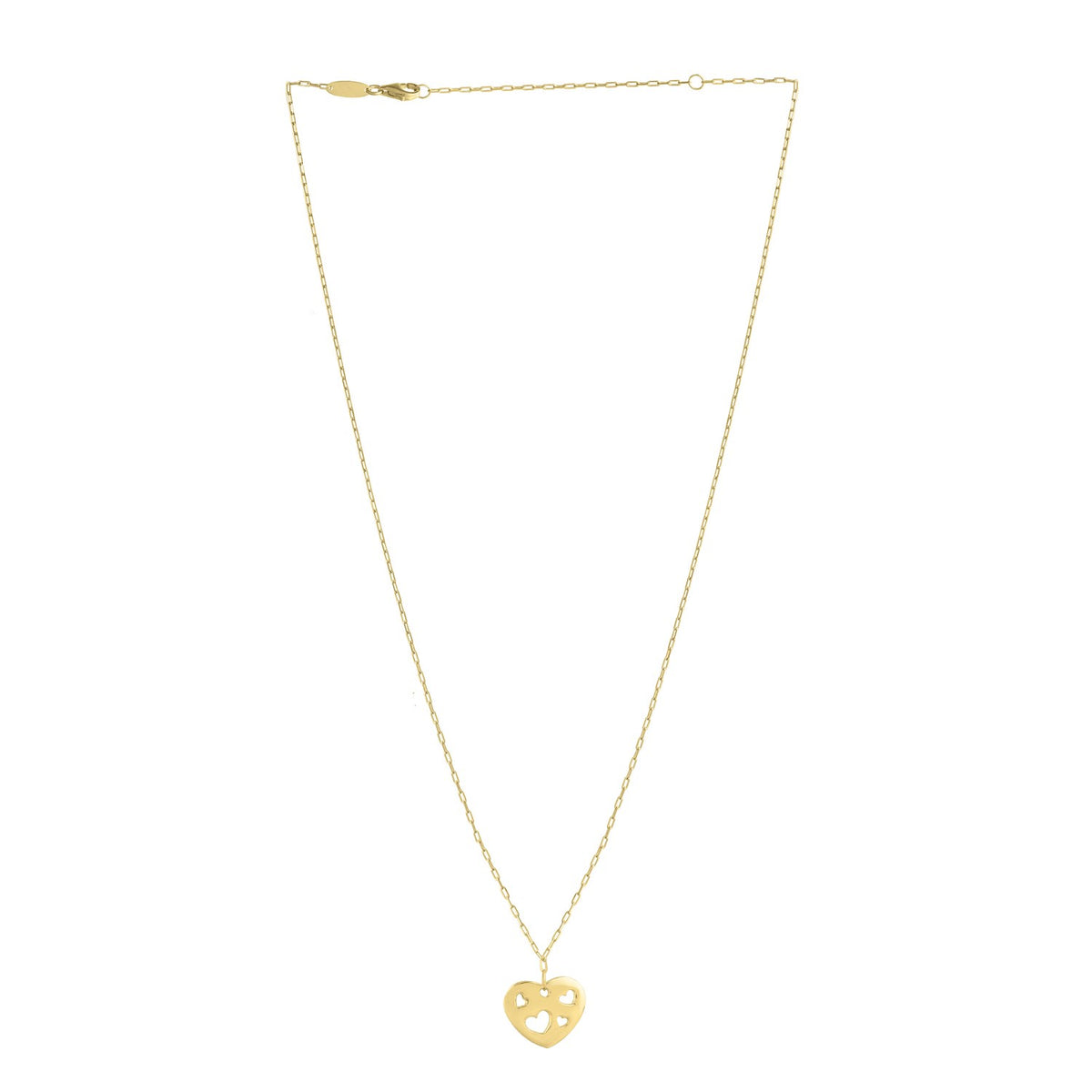 Cutout Heart Necklace in 14K Yellow Gold, view 2
