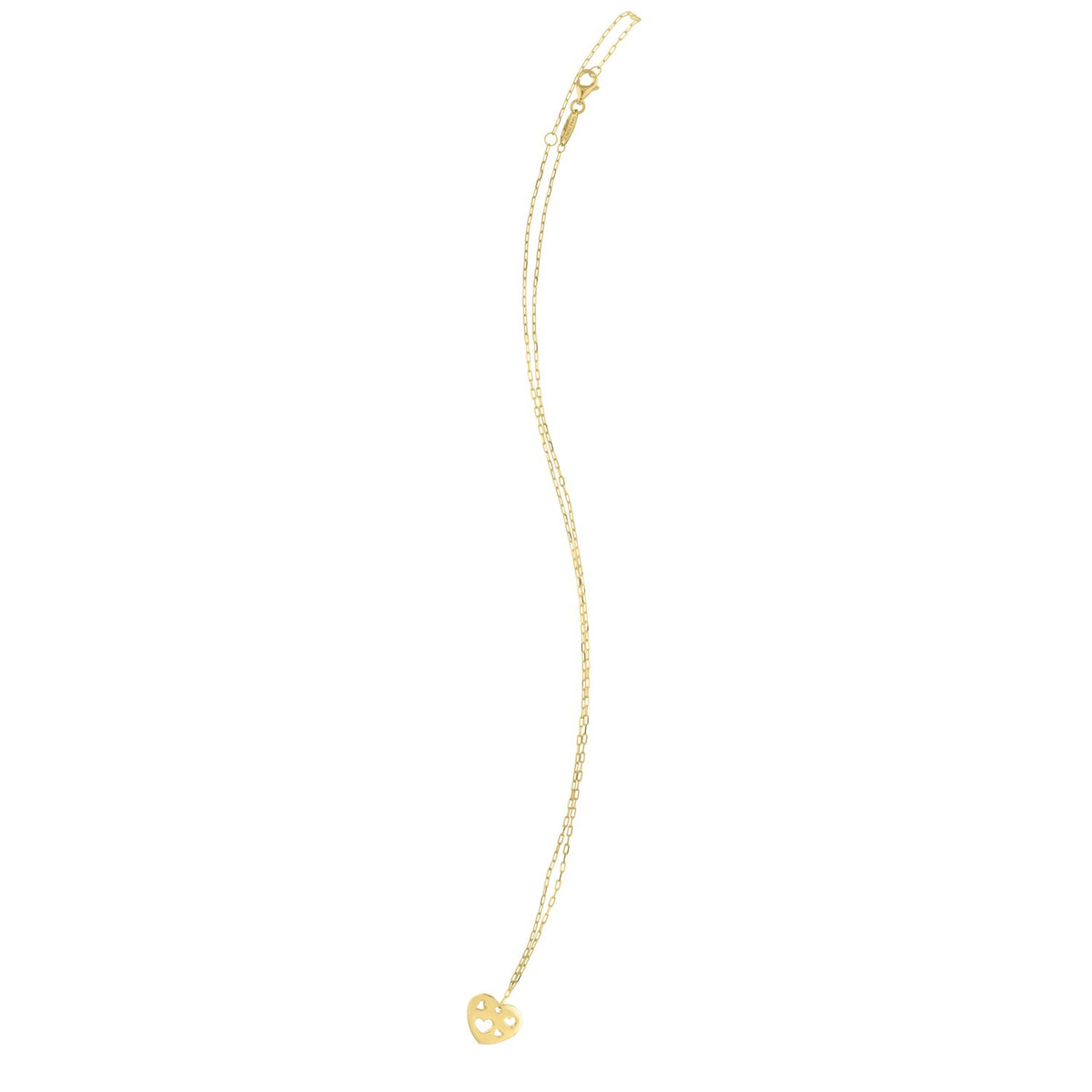 Cutout Heart Necklace in 14K Yellow Gold, view 3