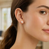 White Freshwater Cultured Pearl Stud Earrings in 14K White Gold (7.00 mm), view 5