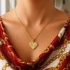 14K Yellow Gold Radiating Heart Necklace, view 4