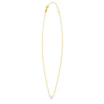 14K Yellow Gold Mini Diamond V Initial Pendant Necklace, view 2