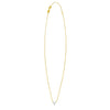 14K Yellow Gold Mini Diamond V Initial Pendant Necklace, view 2